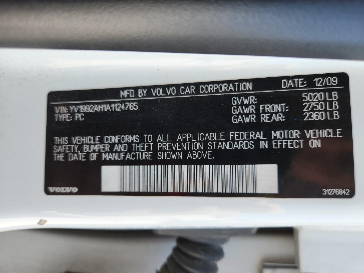 2010 VOLVO S80