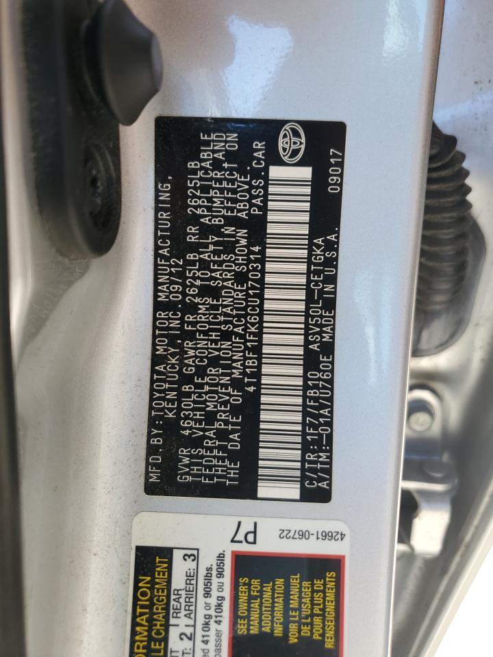 2012 TOYOTA CAMRY