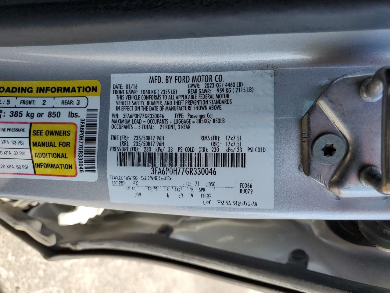 2016 FORD FUSION
