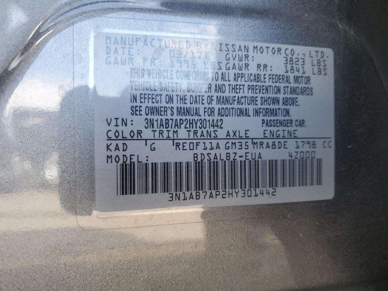 2017 NISSAN SENTRA