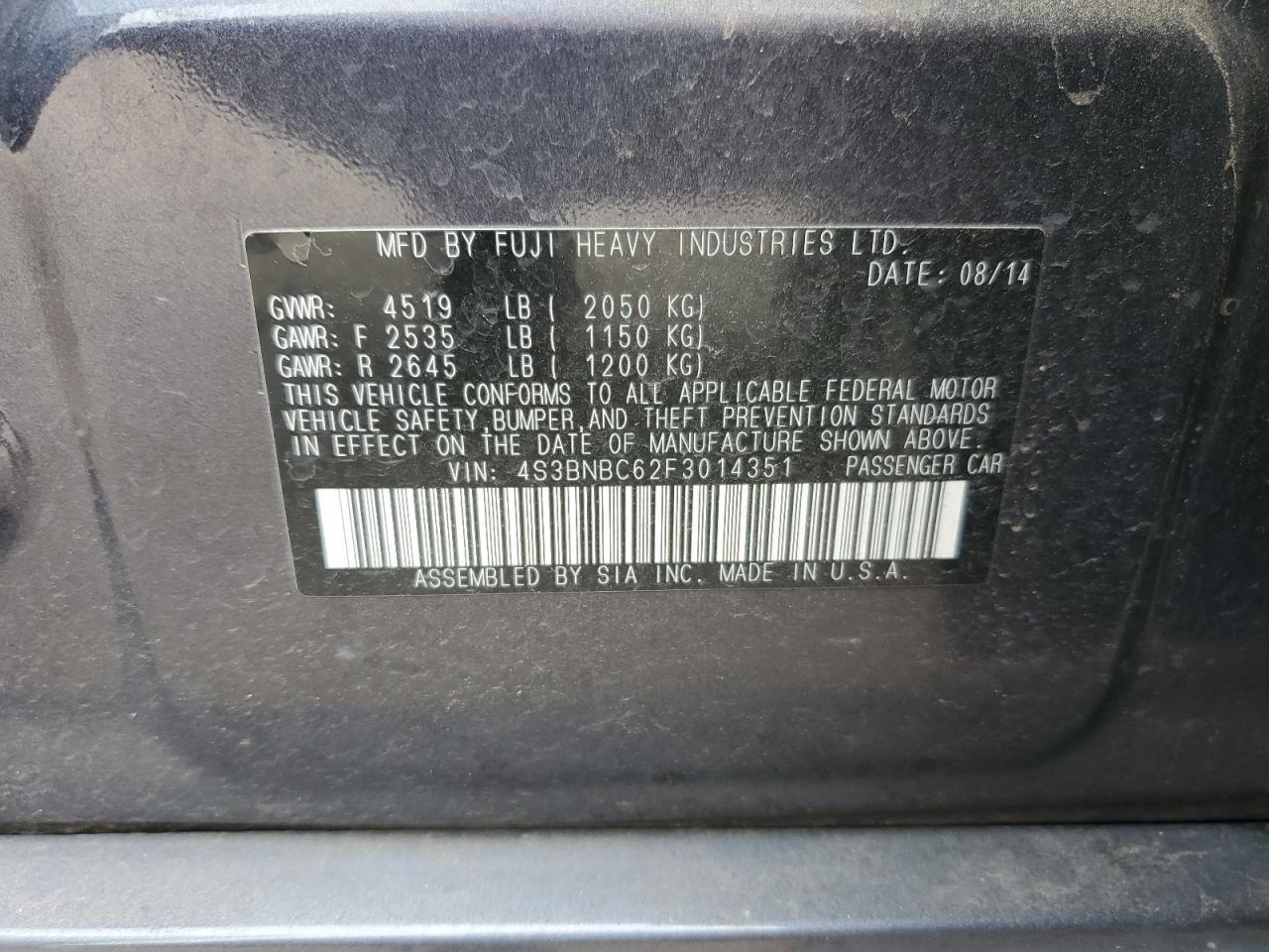 2015 SUBARU Legacy