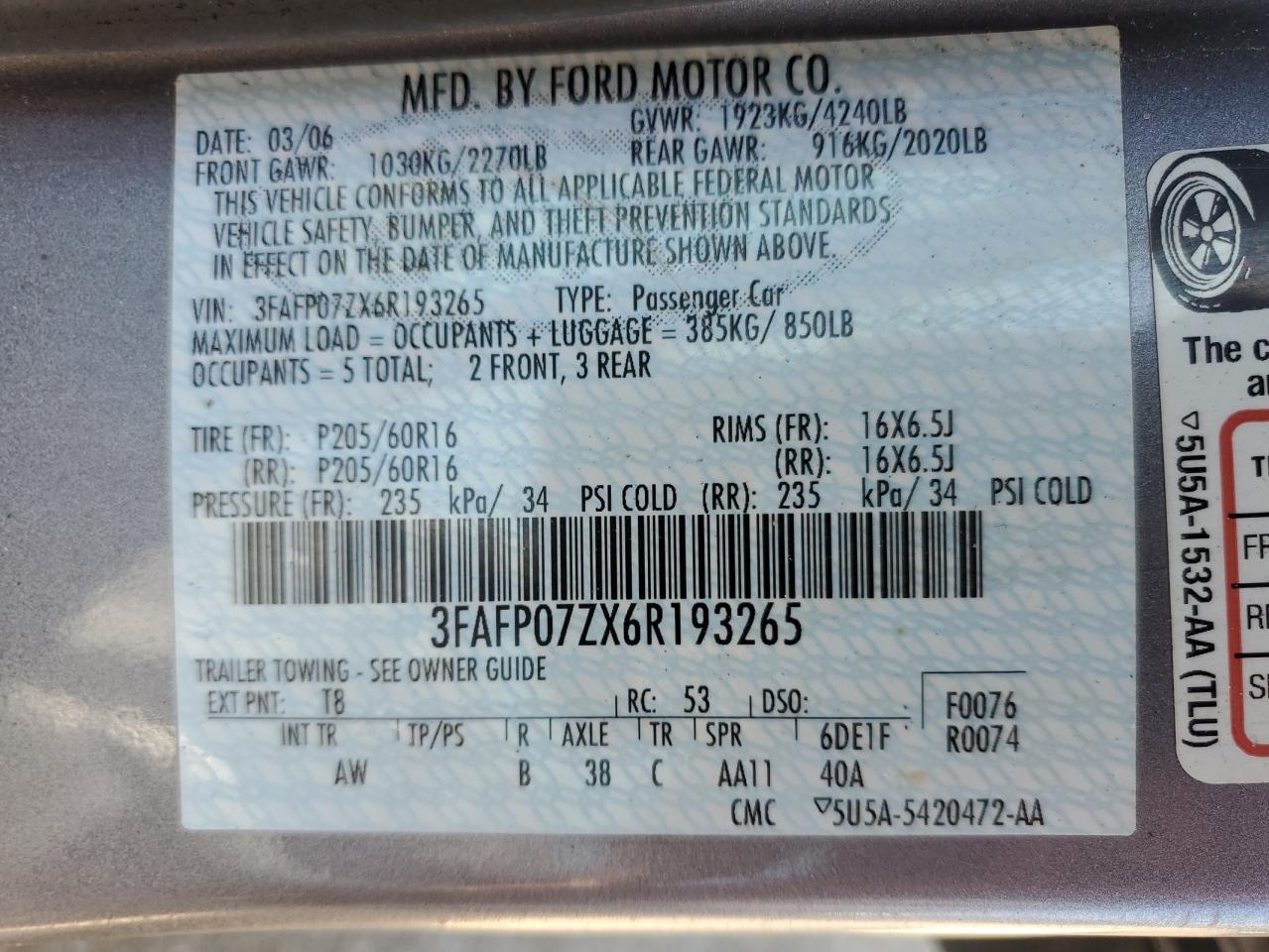 2006 FORD FUSION