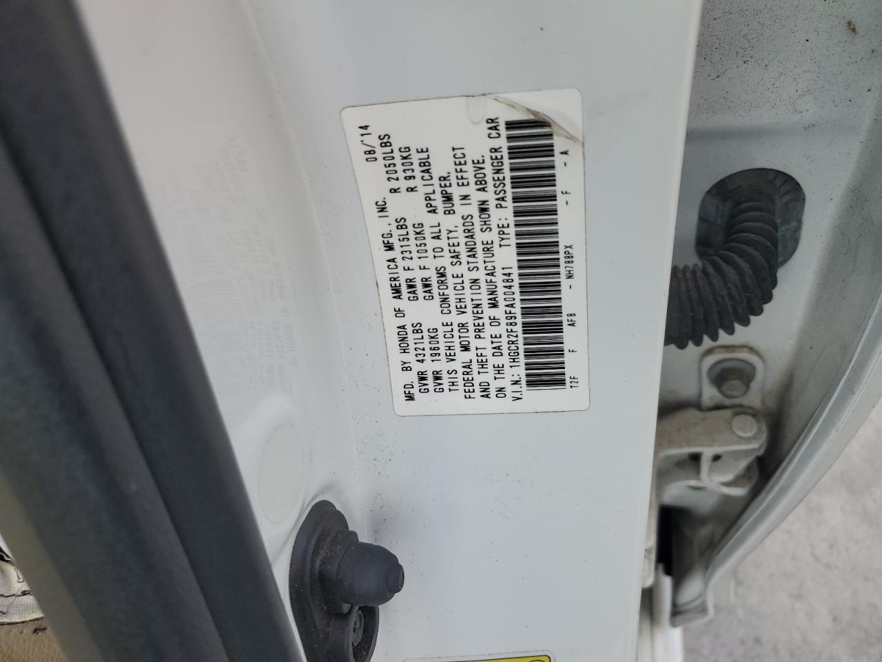 2015 HONDA ACCORD