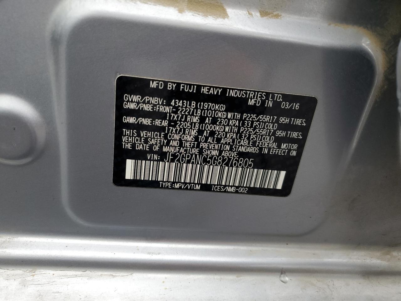 2016 SUBARU Crosstrek