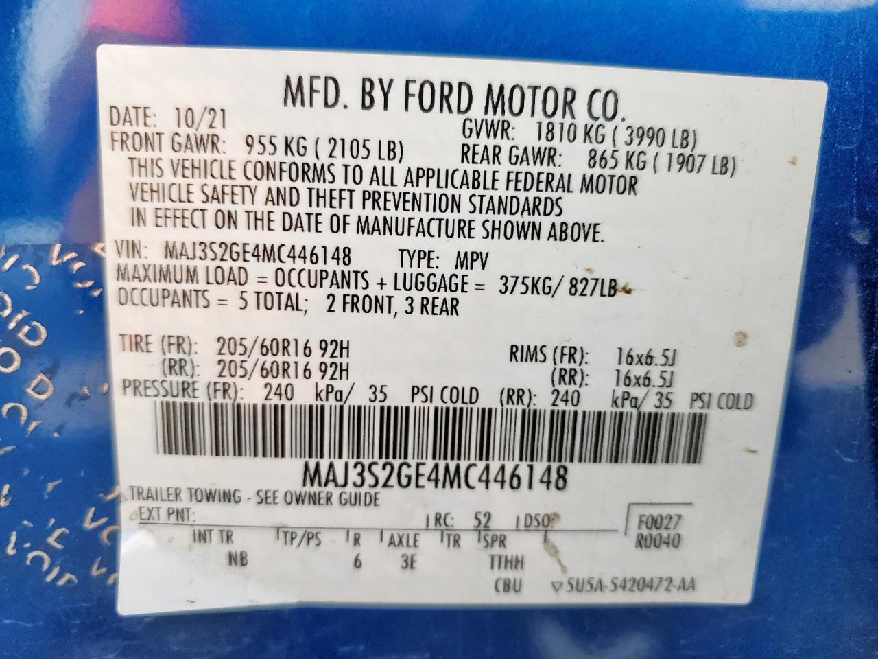 2021 FORD EcoSport
