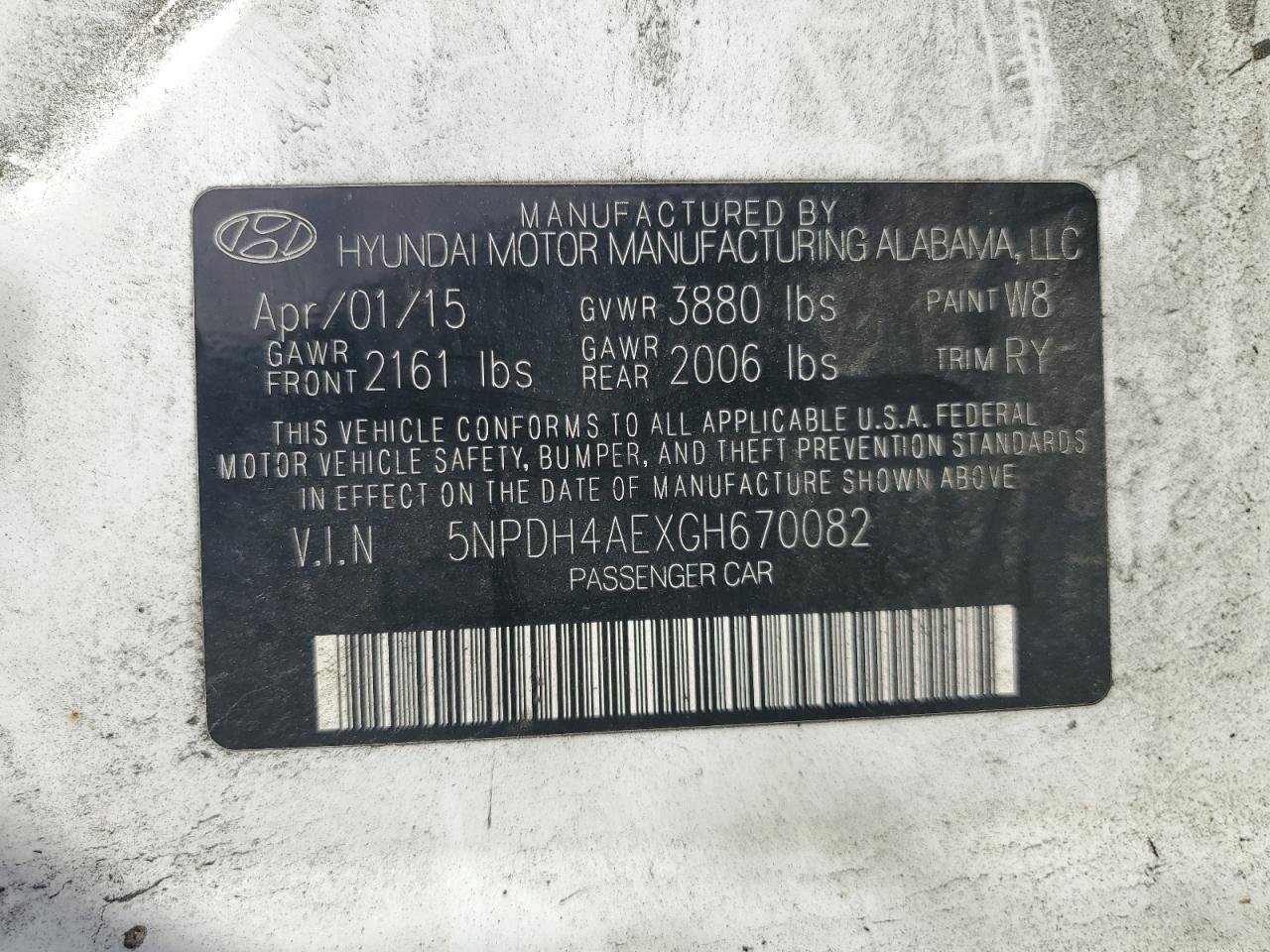 2016 HYUNDAI ELANTRA