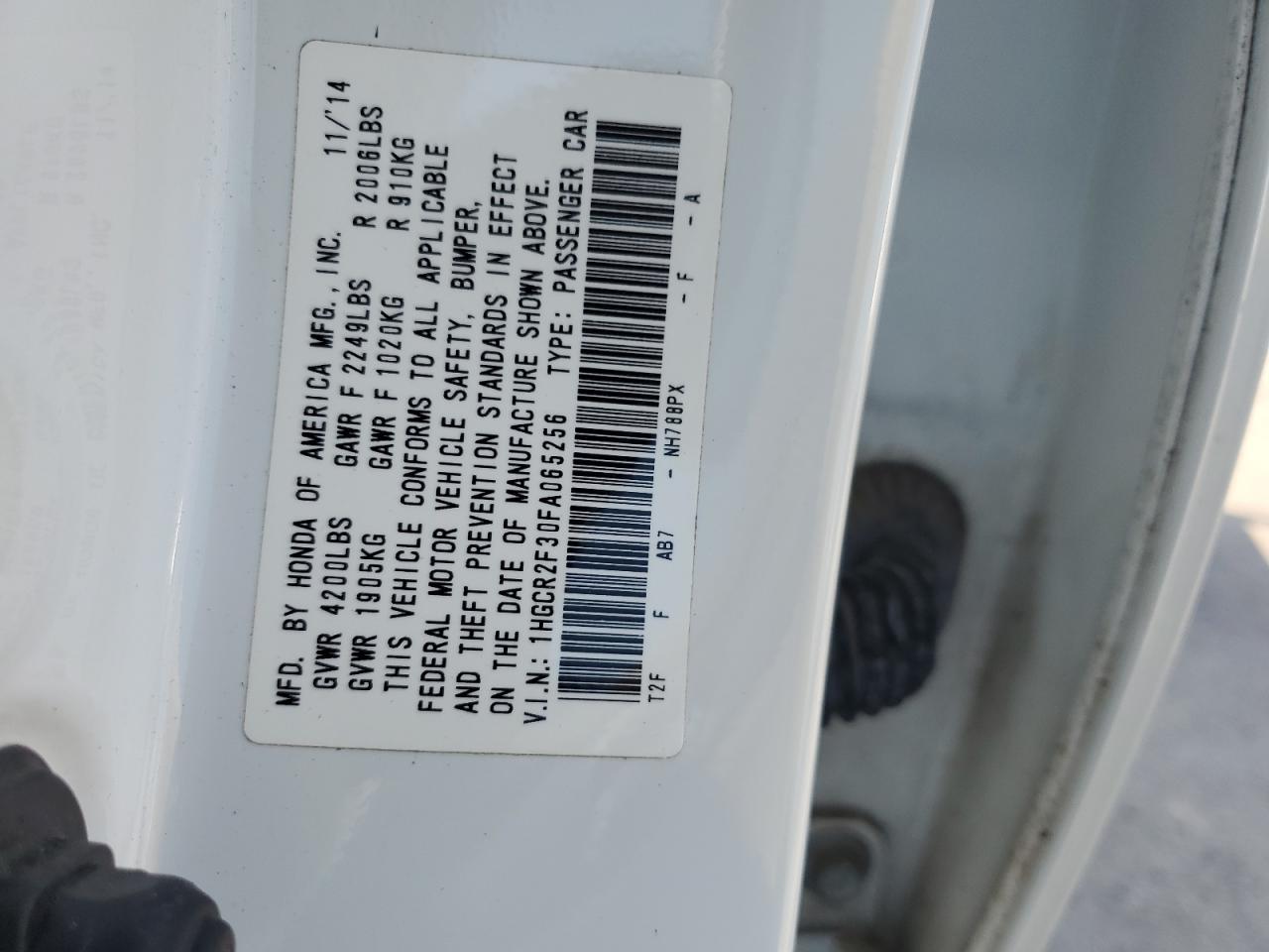 2015 HONDA ACCORD
