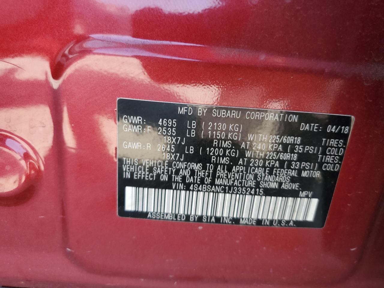 2018 SUBARU Outback