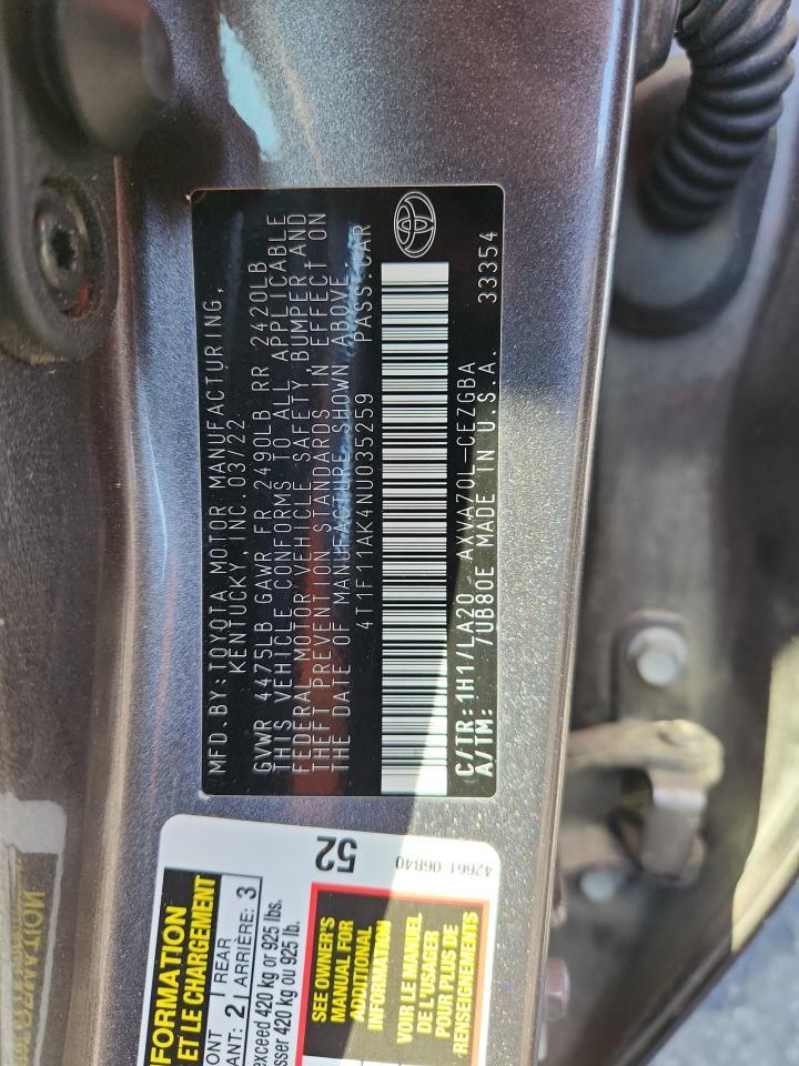 2022 TOYOTA CAMRY