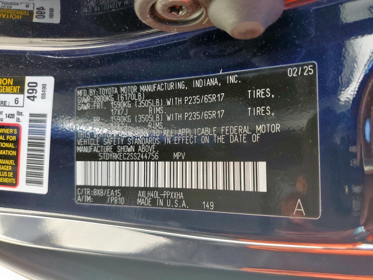 2025 TOYOTA SIENNA