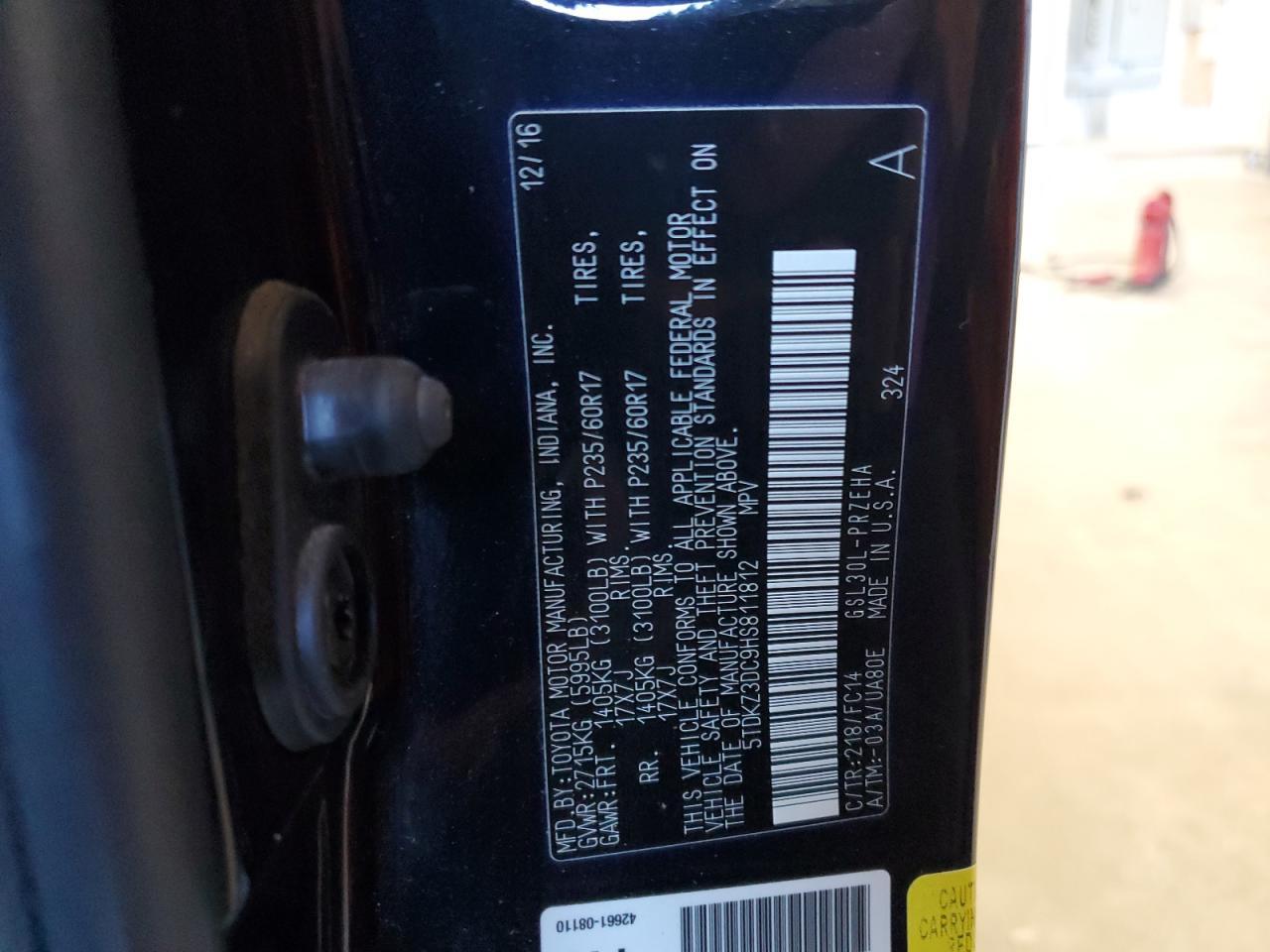 2017 TOYOTA SIENNA