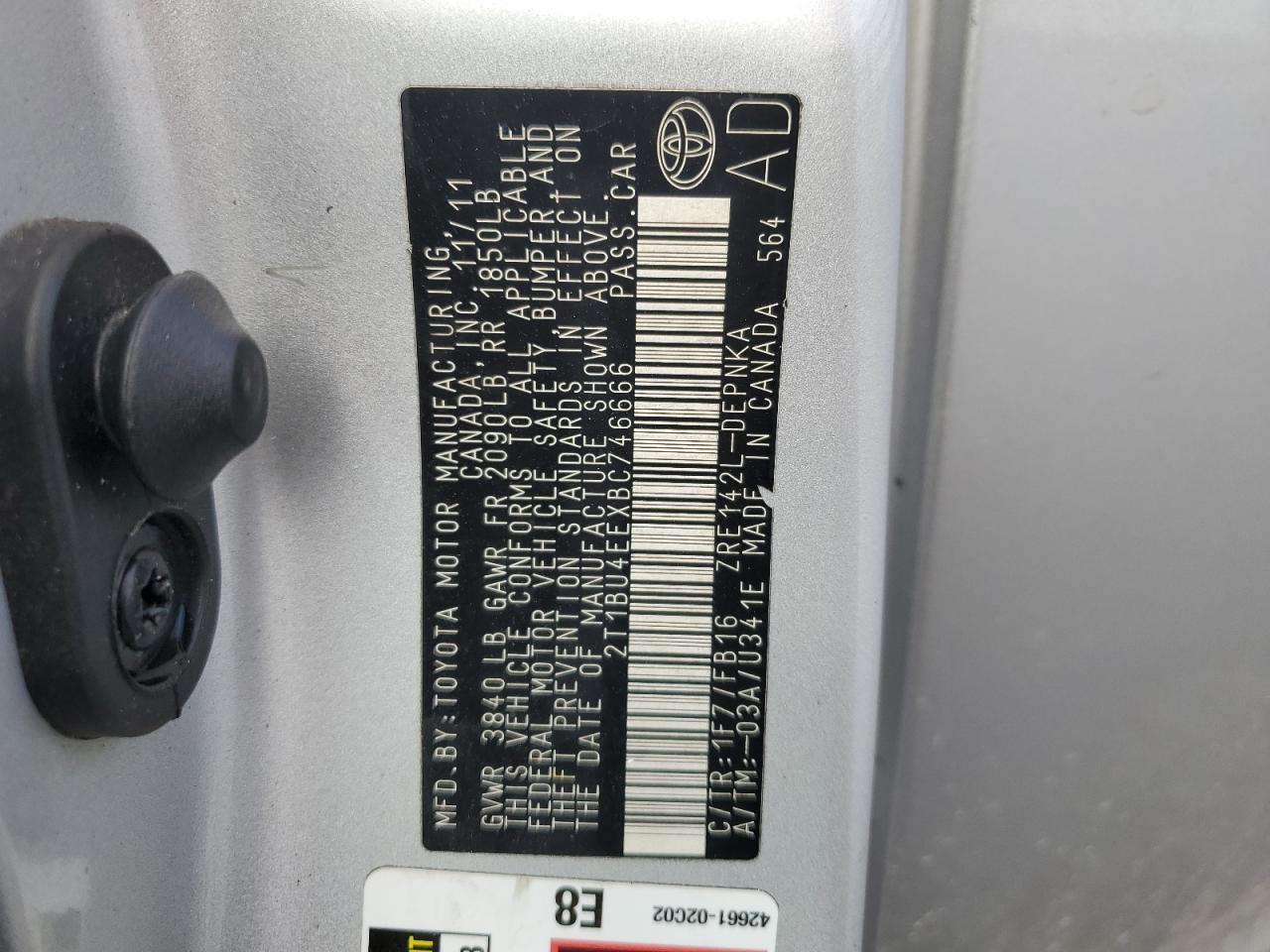2011 TOYOTA COROLLA