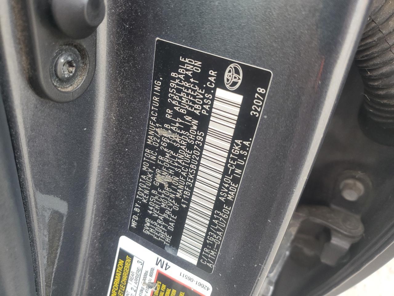 2011 TOYOTA CAMRY