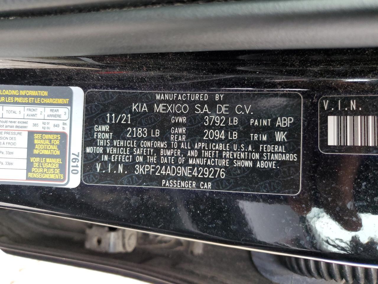 2022 KIA FORTE