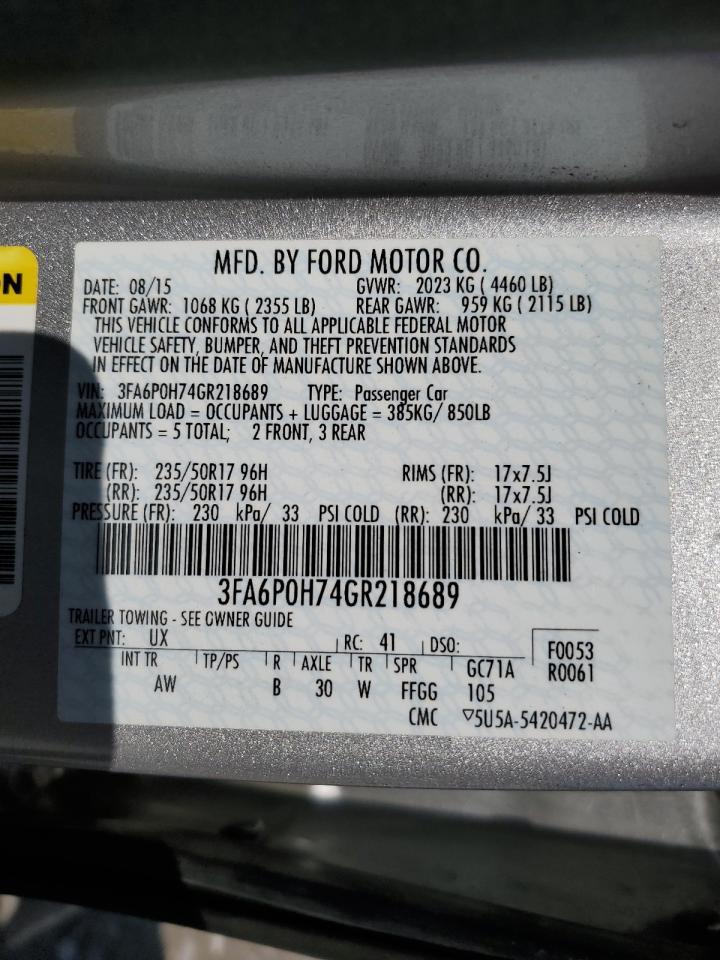 2016 FORD FUSION