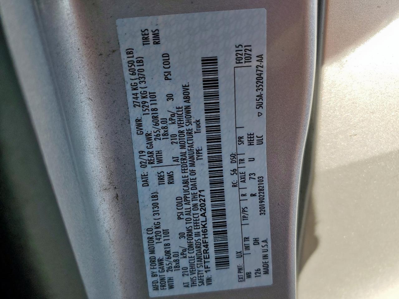 2019 FORD RANGER