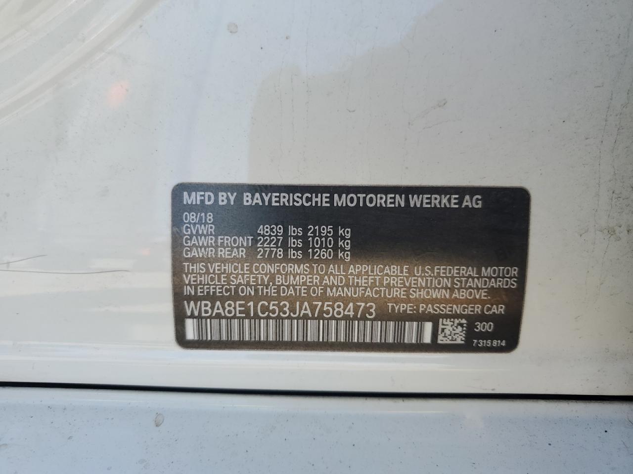 2018 BMW 3 SERIES