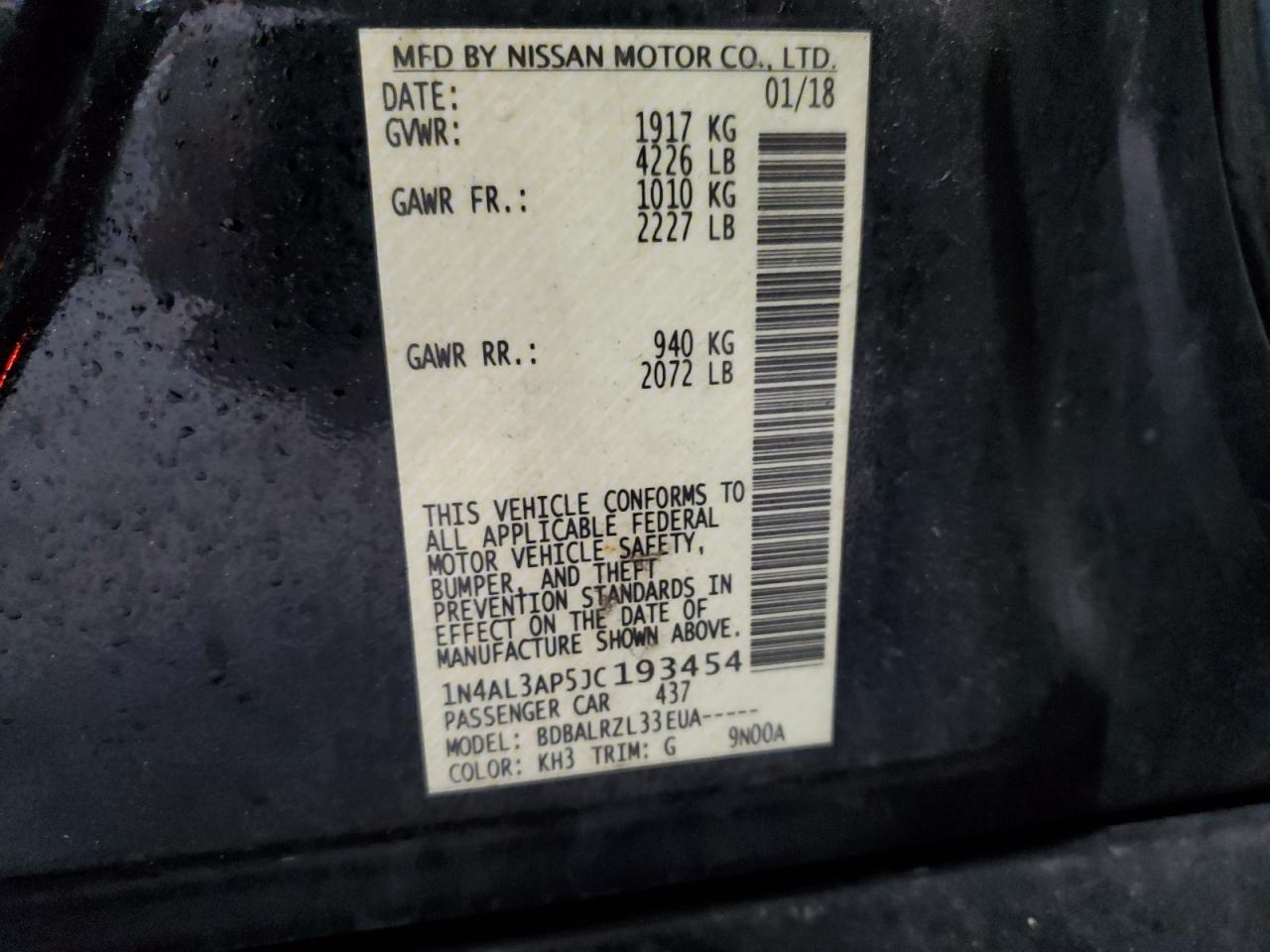 2018 NISSAN ALTIMA
