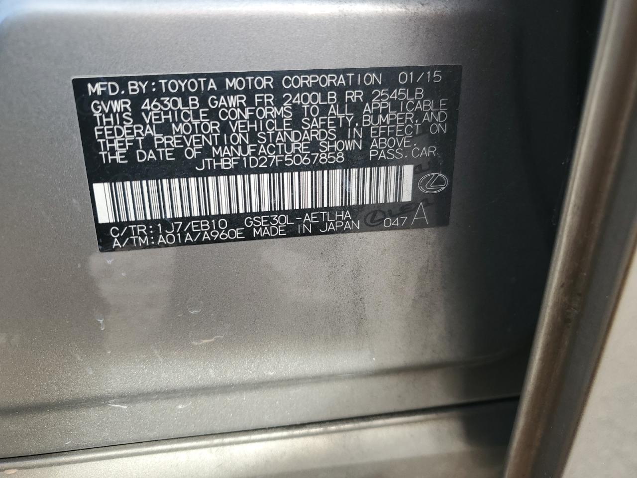 2015 LEXUS IS 250