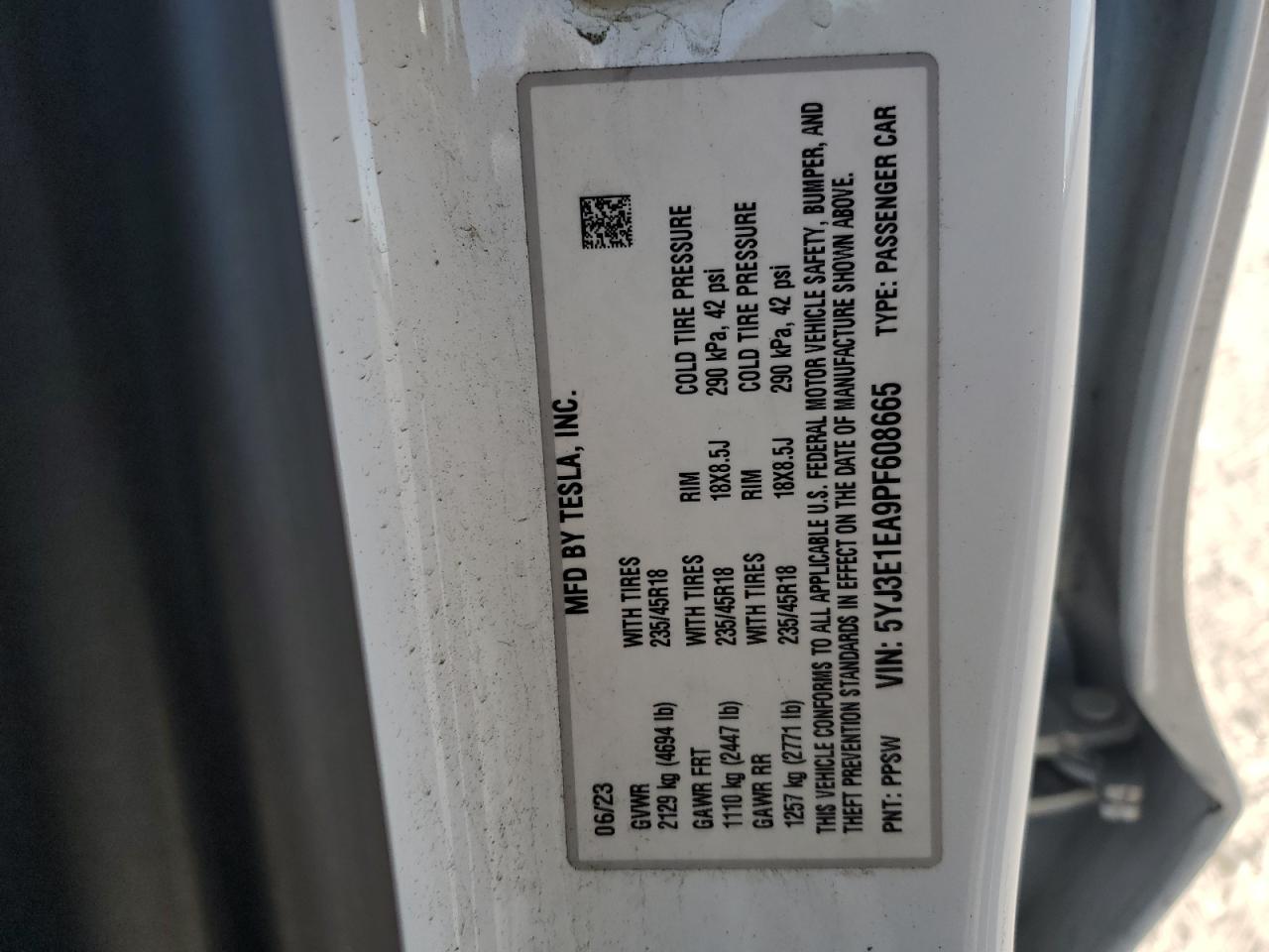 2023 TESLA MODEL 3