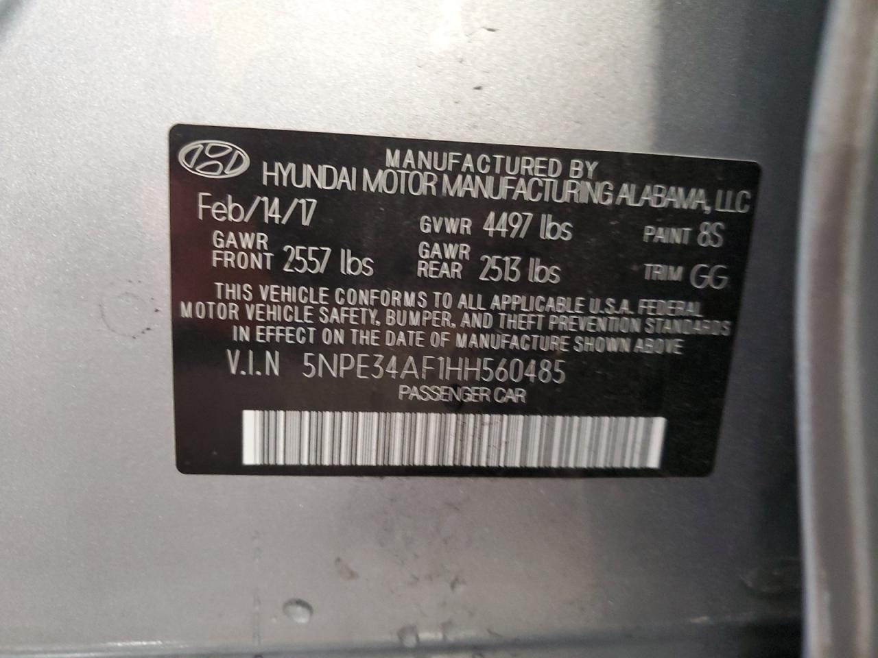 2017 HYUNDAI SONATA