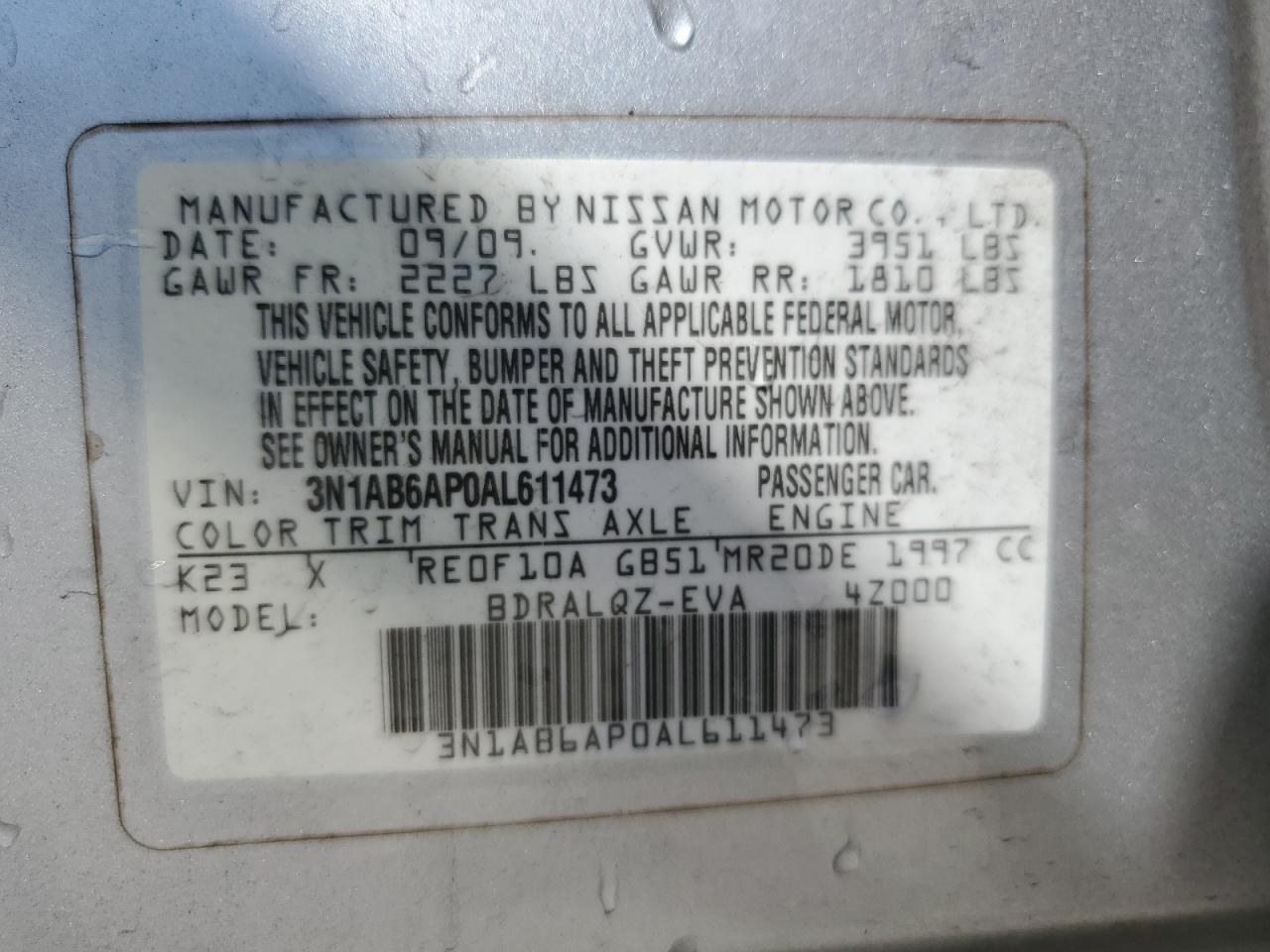 2010 NISSAN SENTRA
