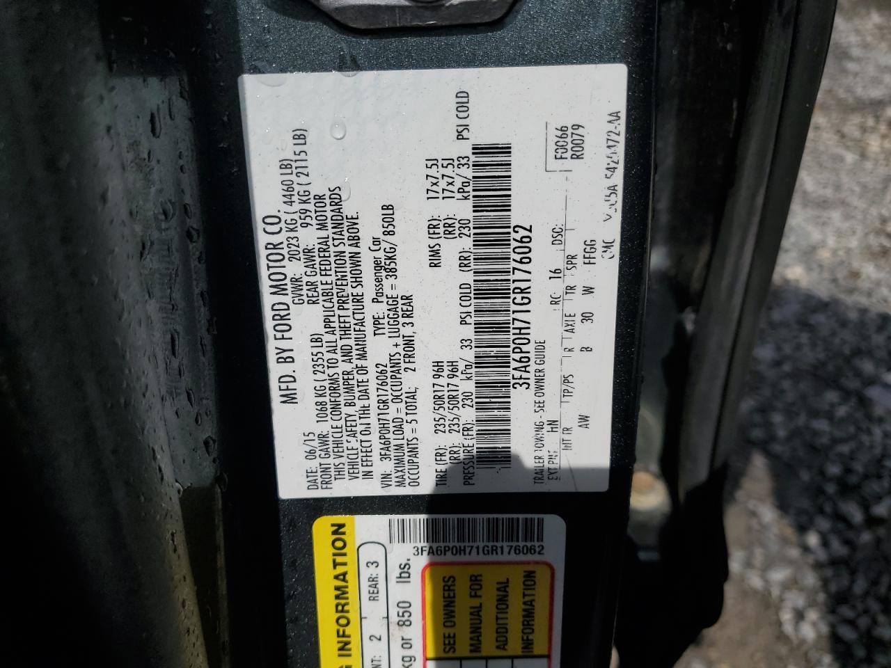 2016 FORD FUSION