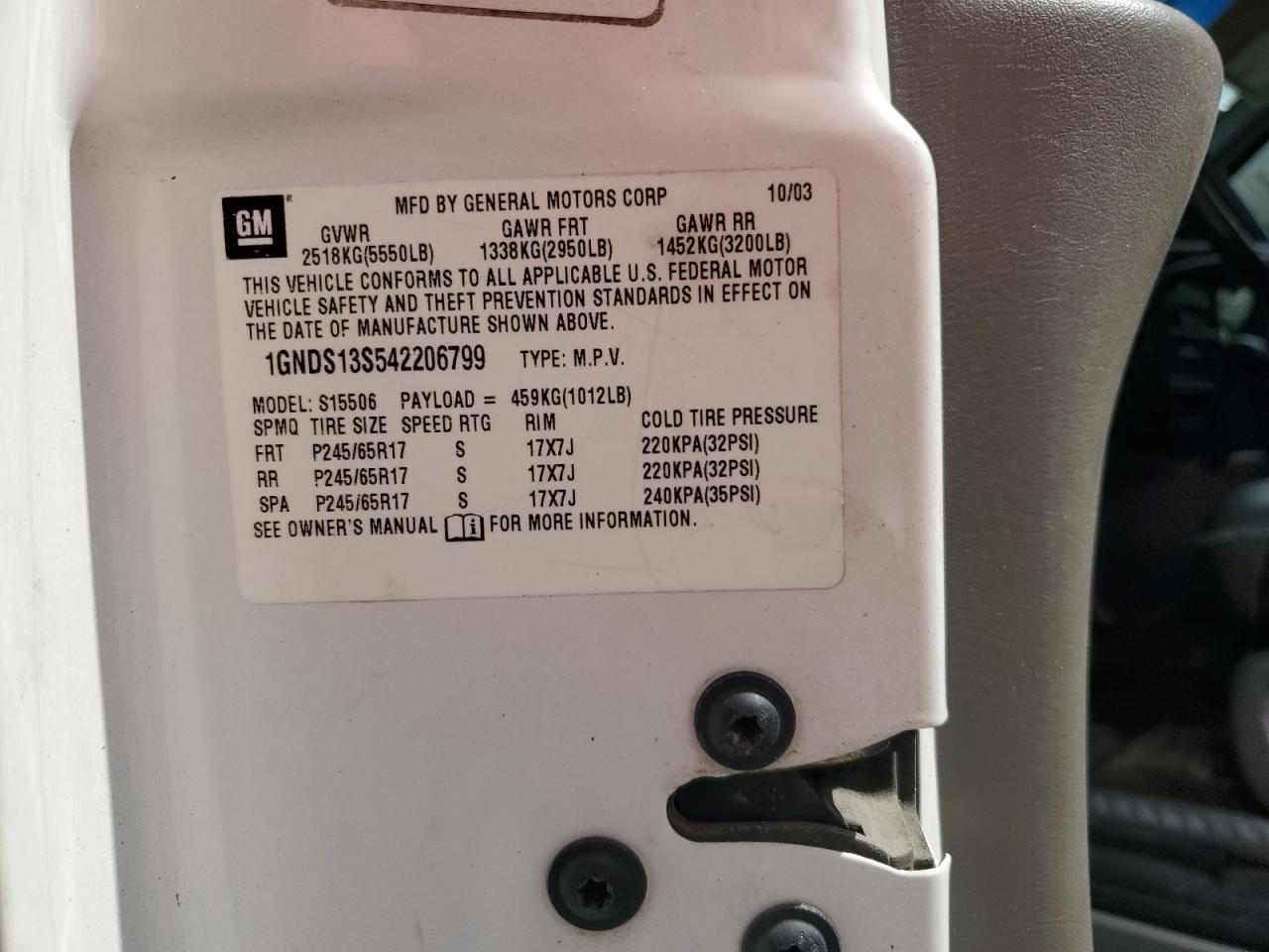 2004 CHEVROLET Trailblazer