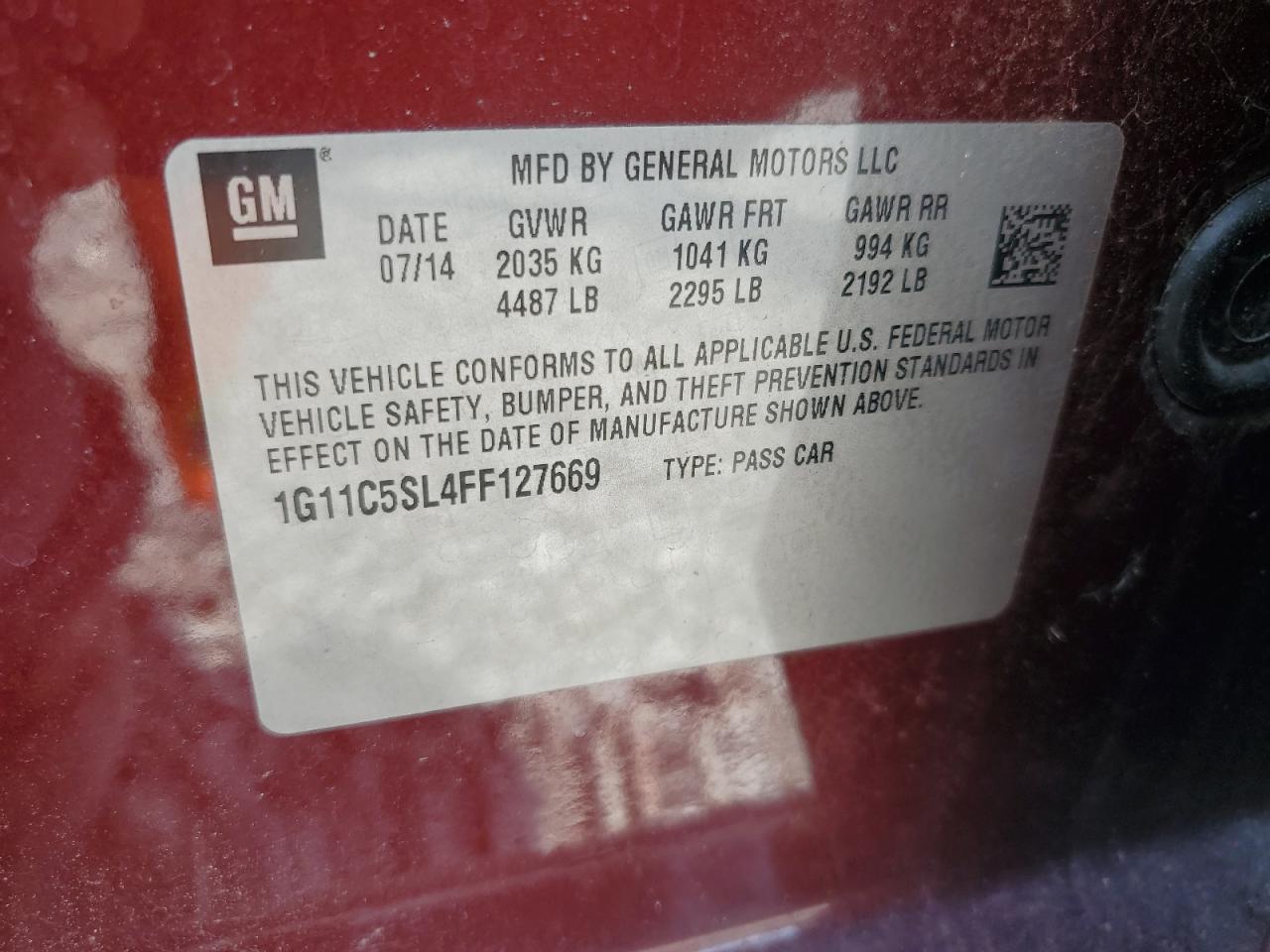 2015 CHEVROLET MALIBU