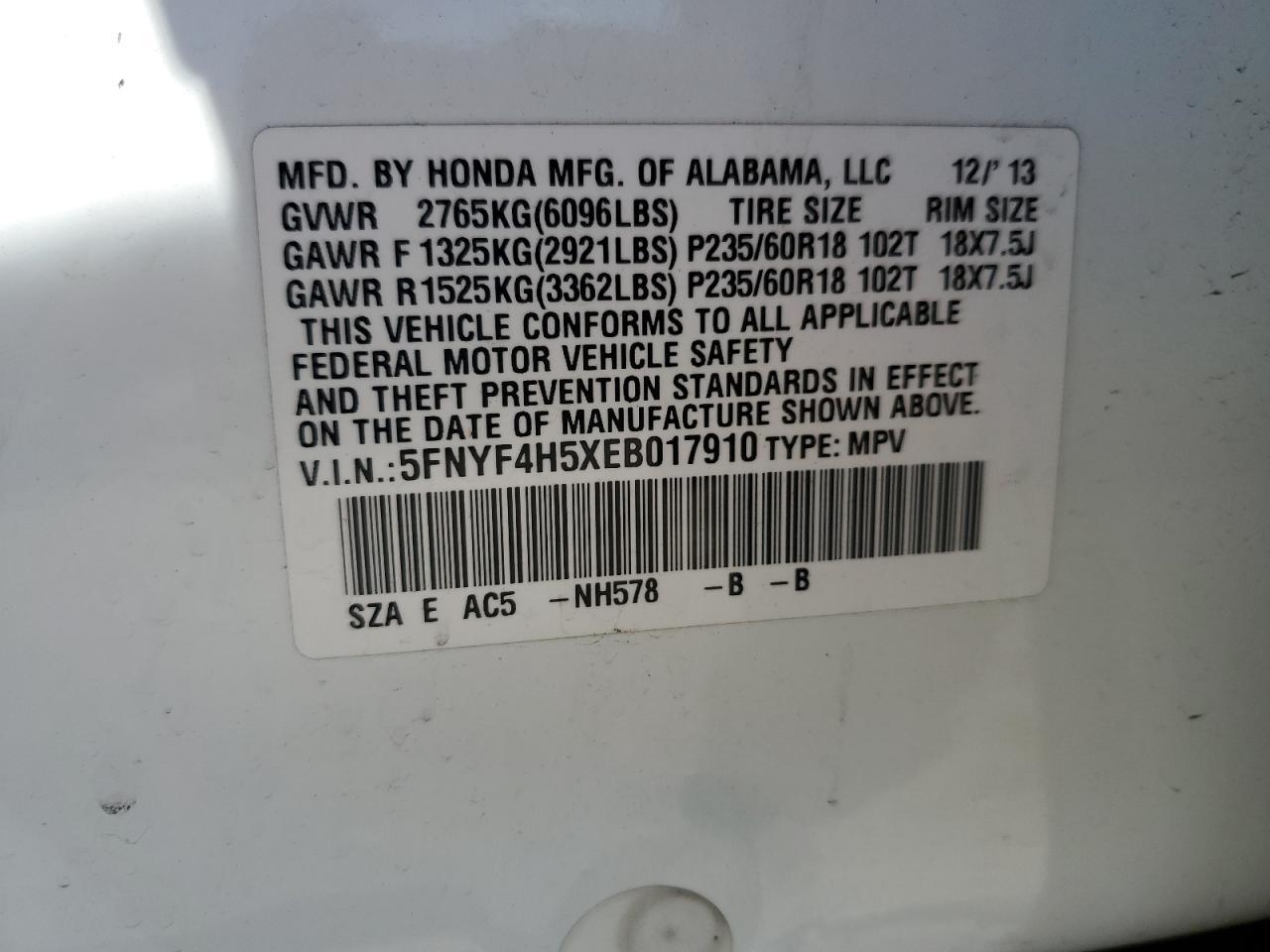 2014 HONDA PILOT