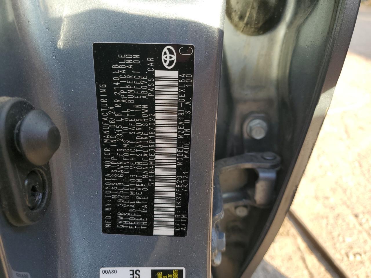 2024 TOYOTA COROLLA