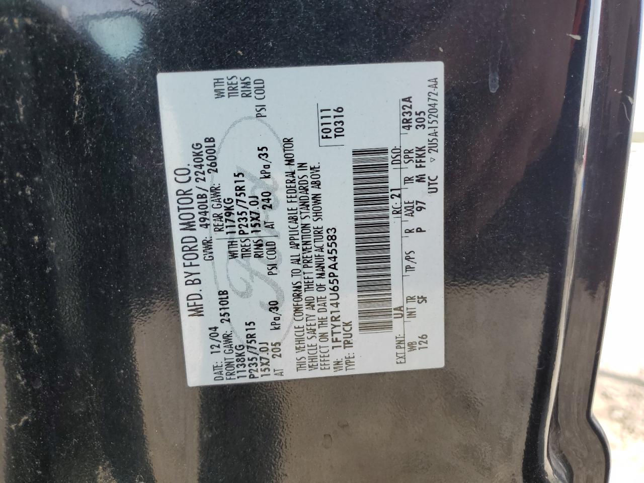 2005 FORD RANGER