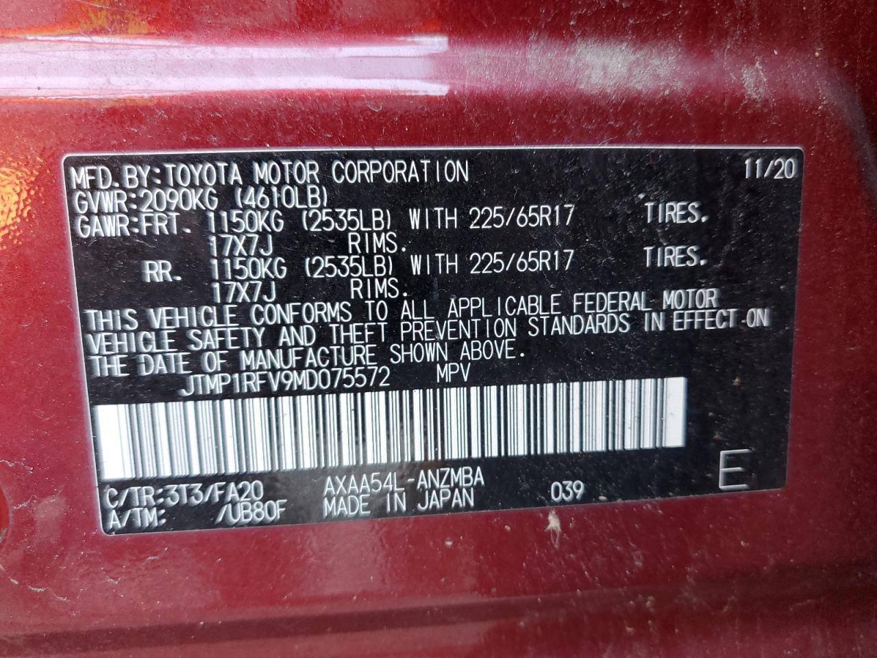 2021 TOYOTA RAV4