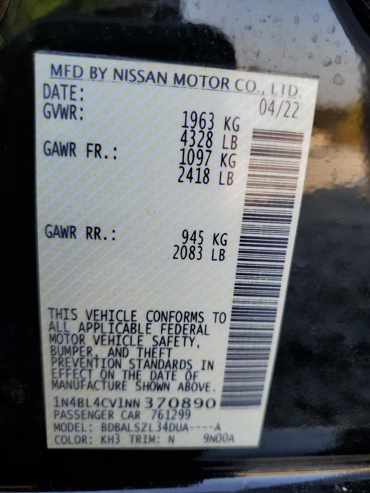 2022 NISSAN ALTIMA