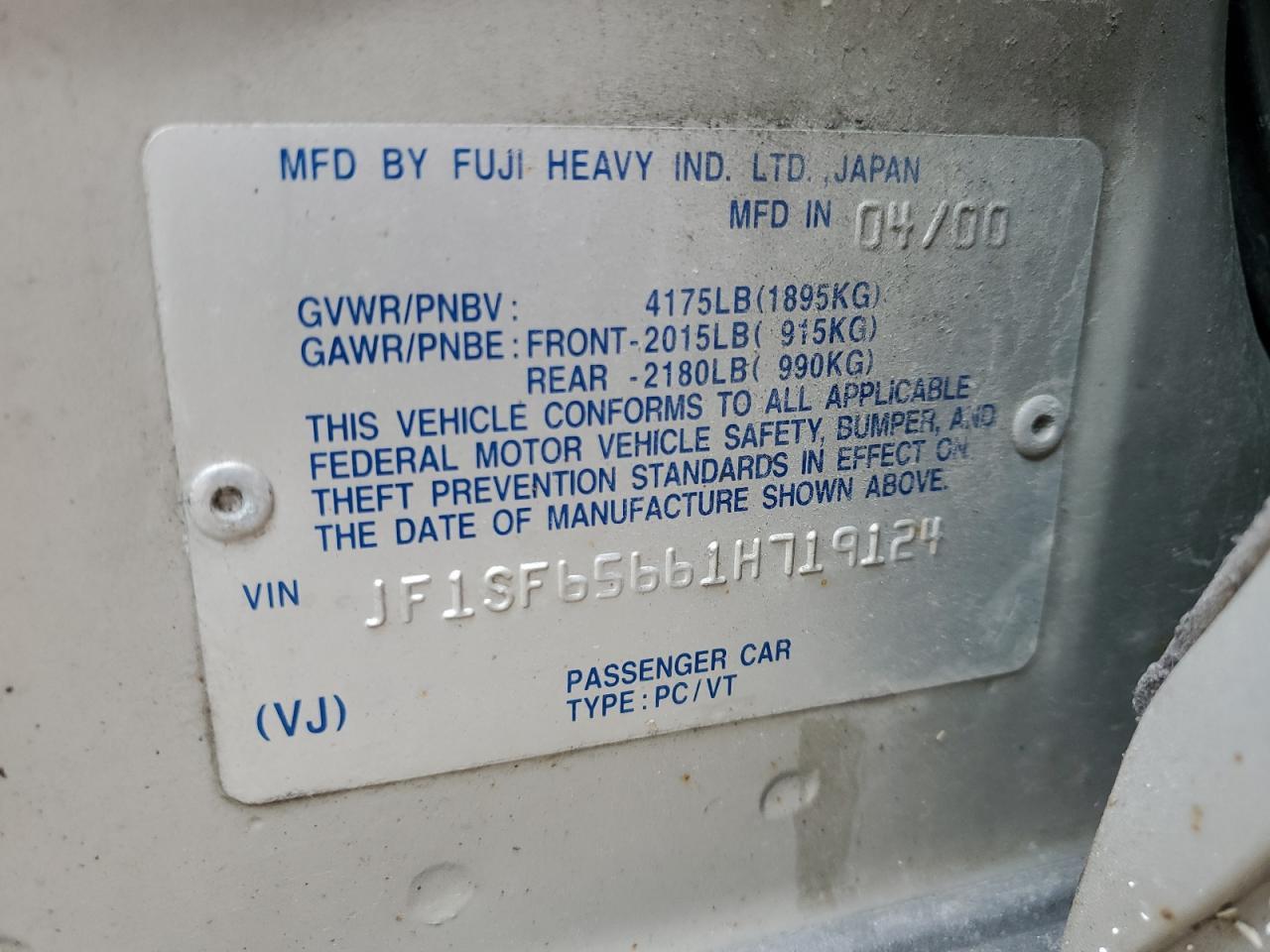 2001 SUBARU FORESTER