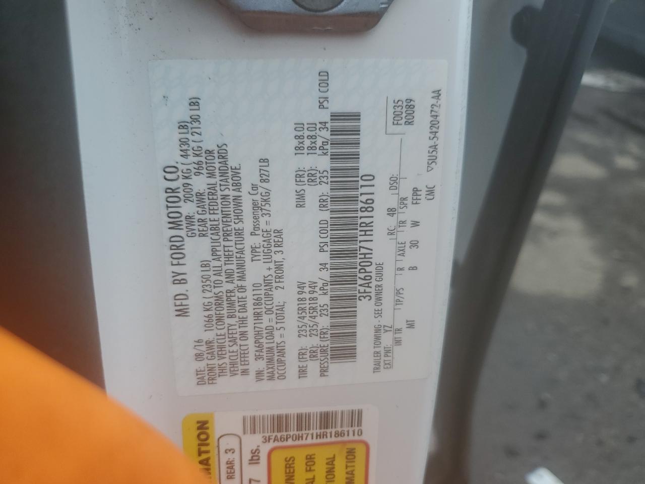 2017 FORD FUSION