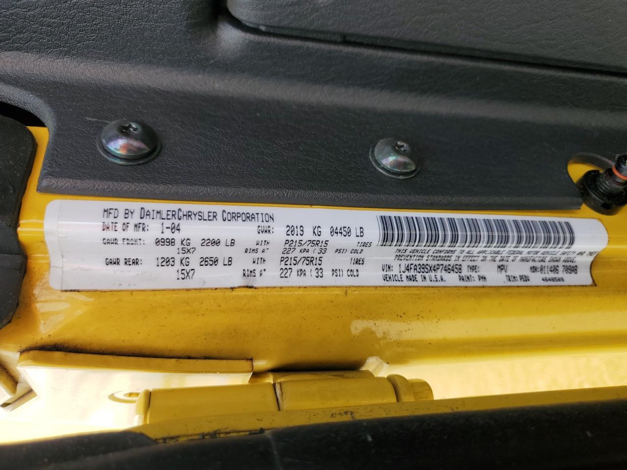 2004 JEEP WRANGLER
