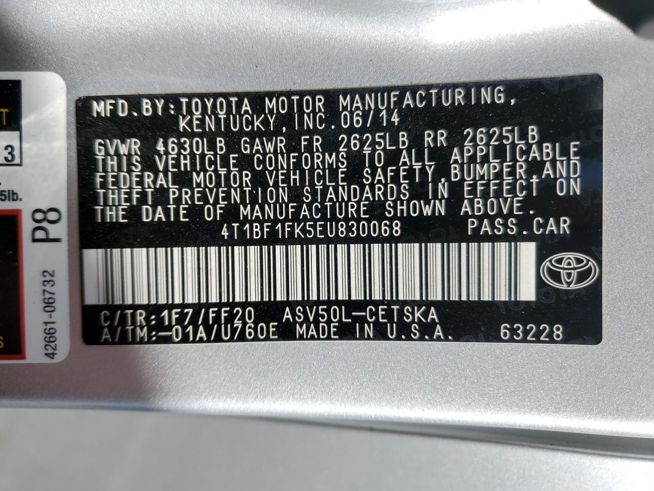 2014 TOYOTA CAMRY