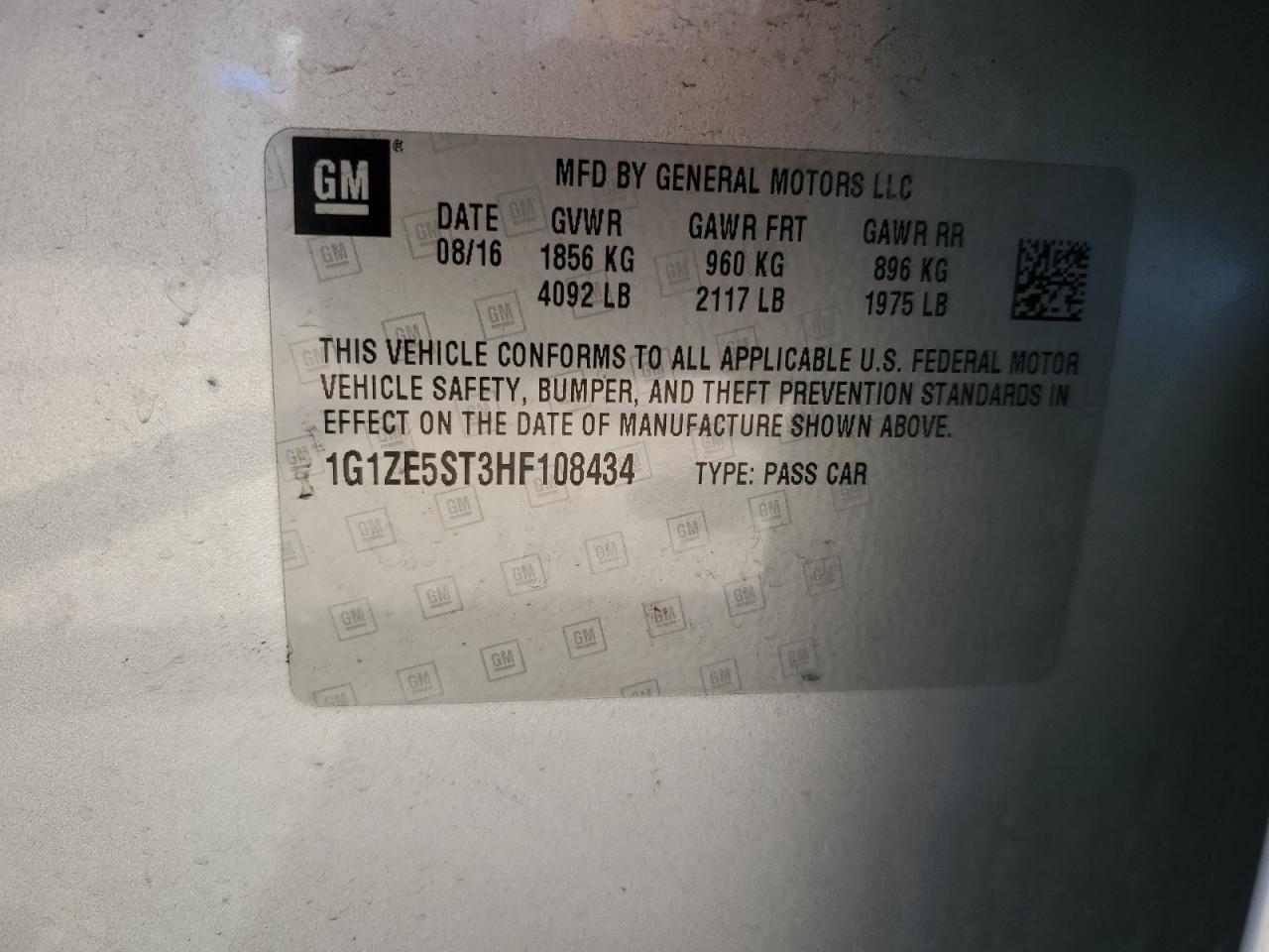 2017 CHEVROLET MALIBU