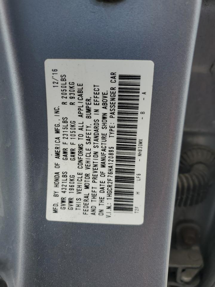 2017 HONDA ACCORD