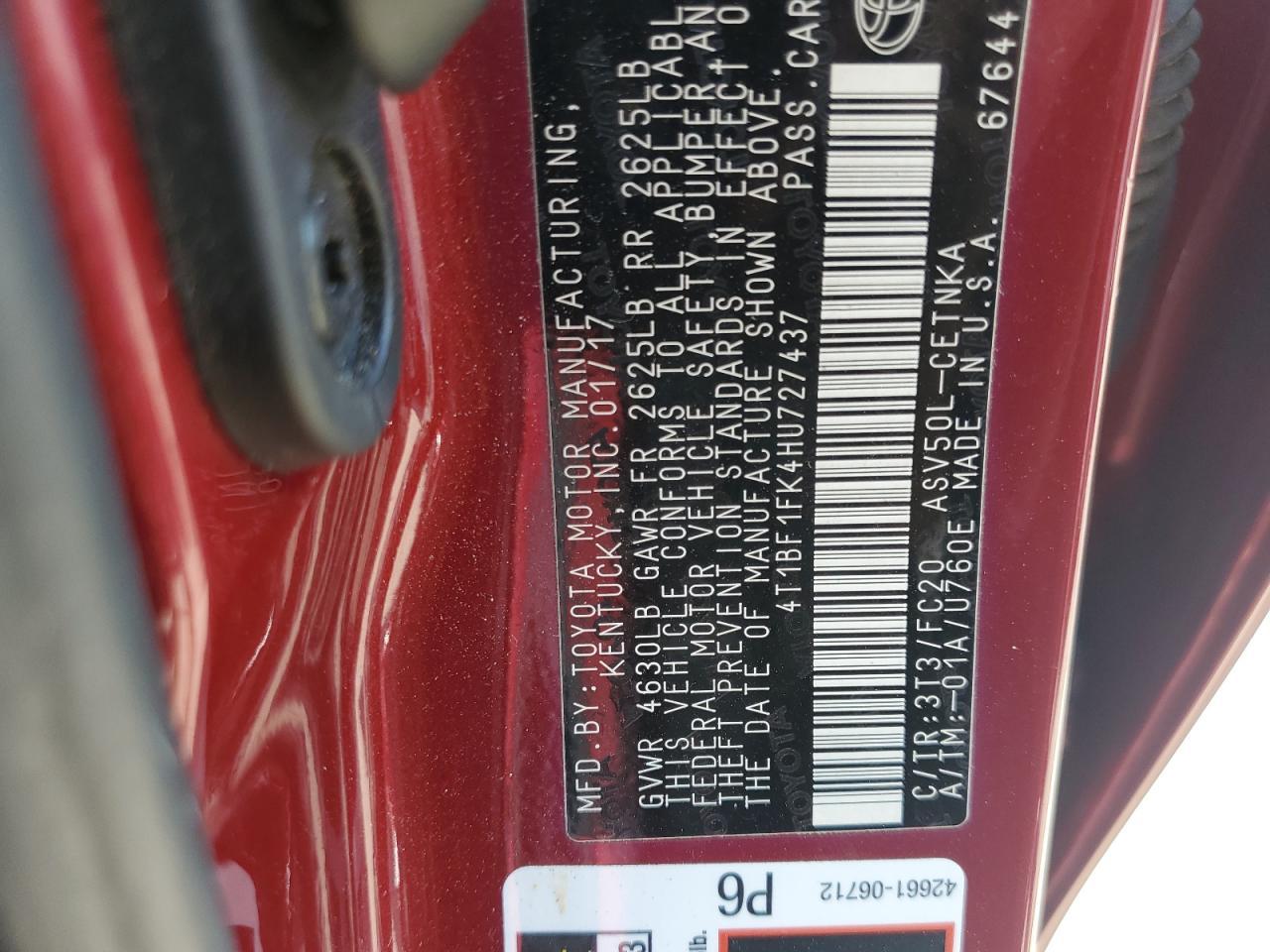 2017 TOYOTA CAMRY