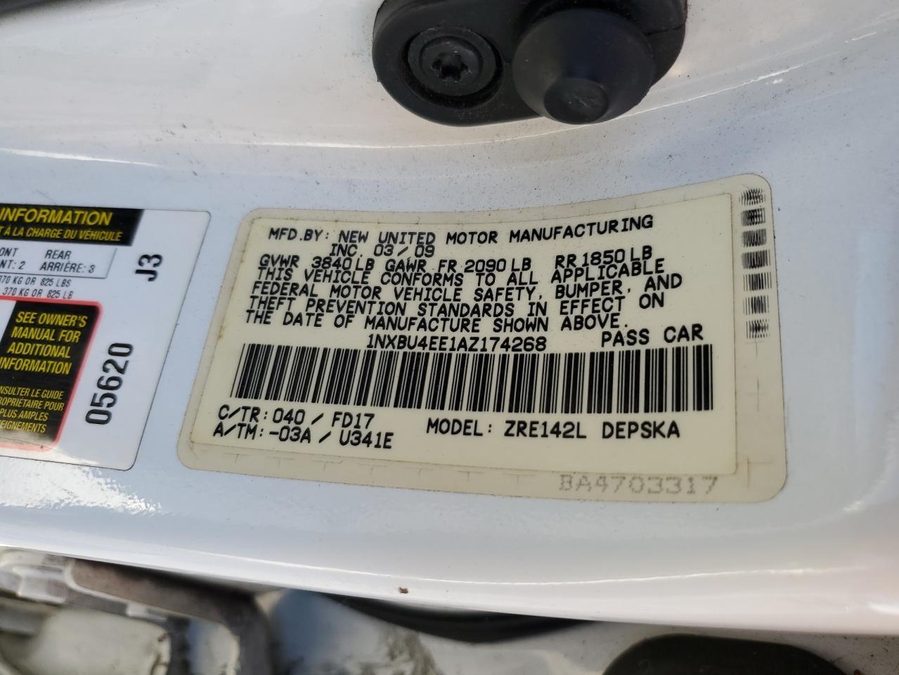 2010 TOYOTA COROLLA