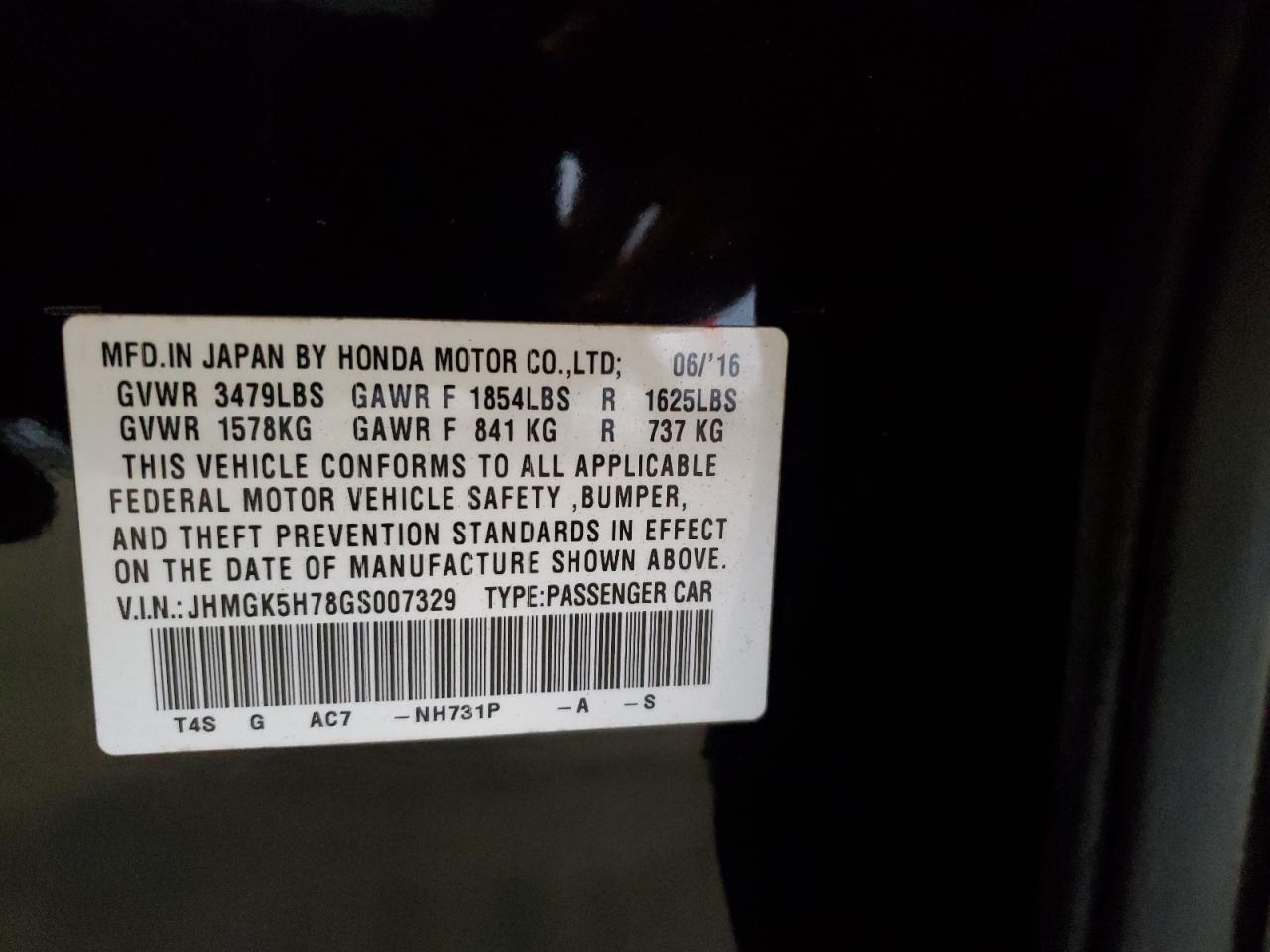 2016 HONDA FIT