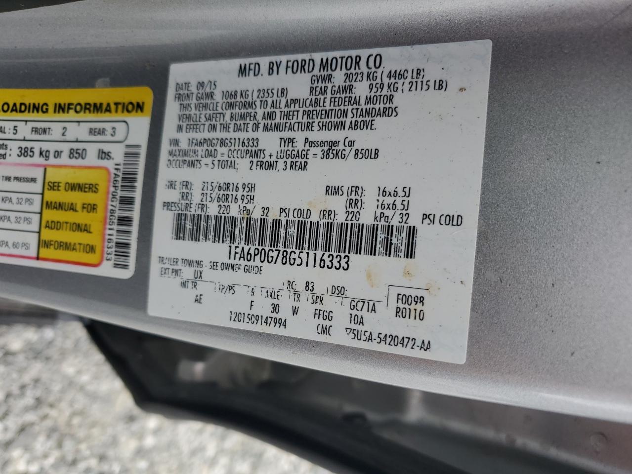 2016 FORD FUSION