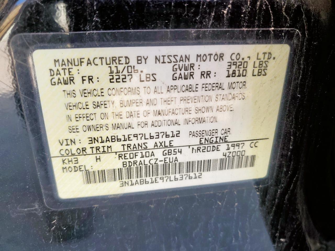 2007 NISSAN SENTRA