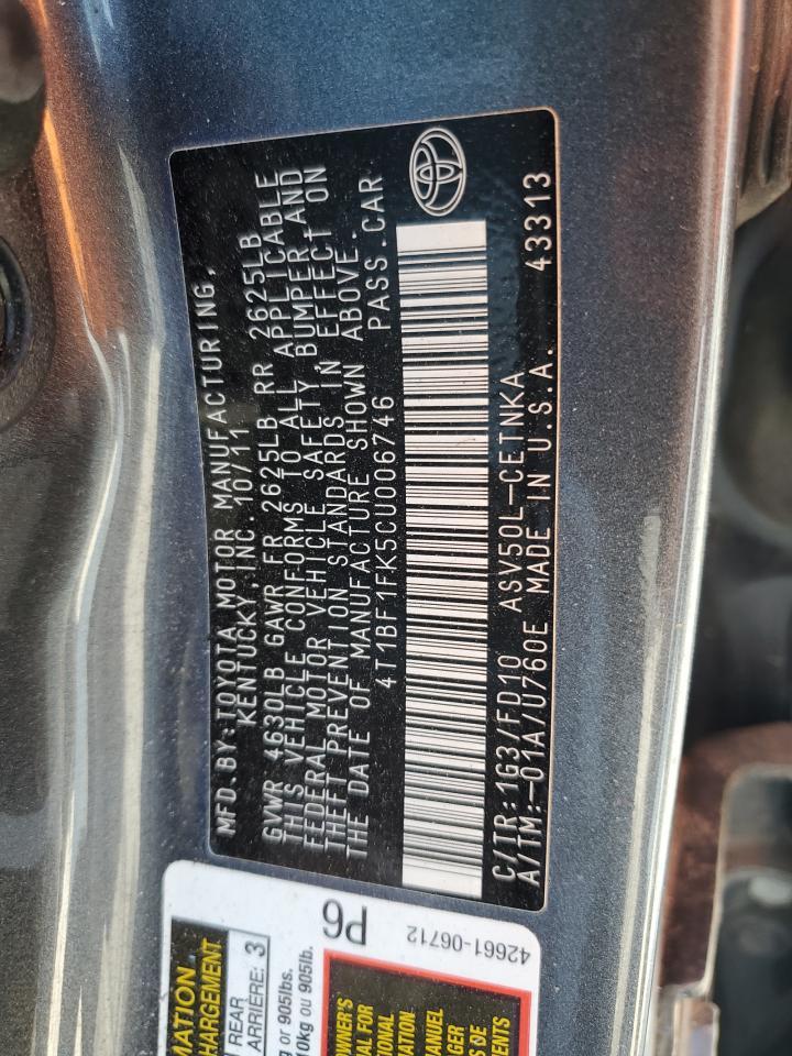 2012 TOYOTA CAMRY