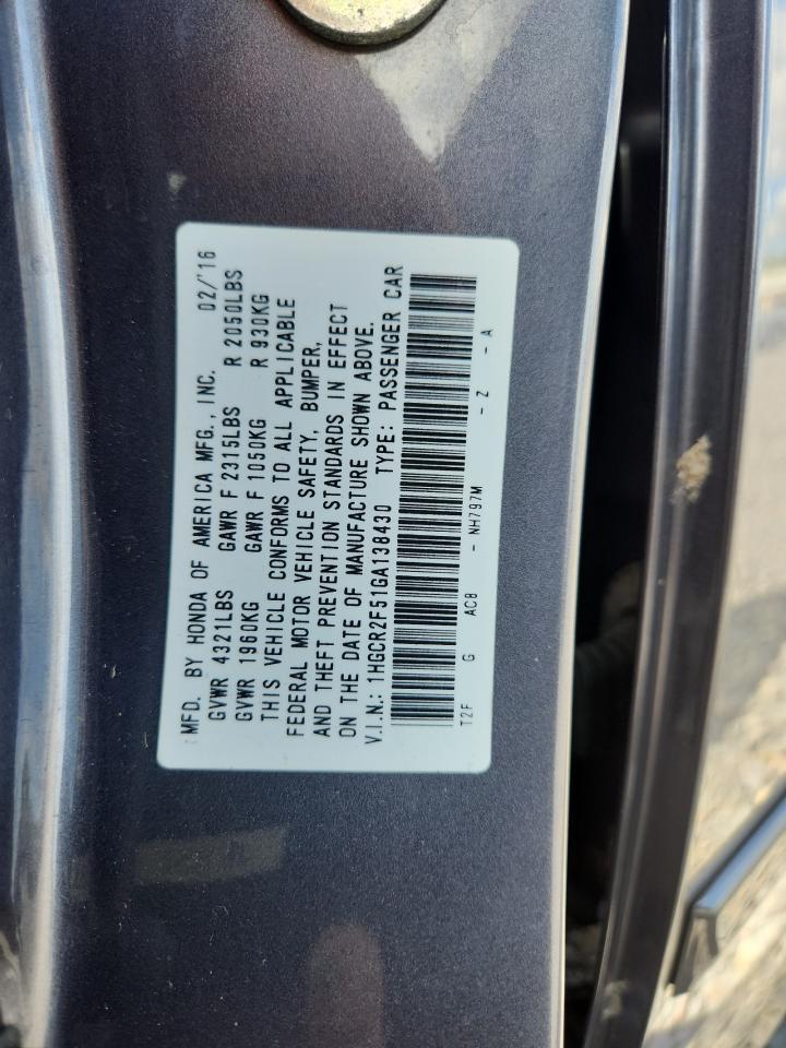 2016 HONDA ACCORD