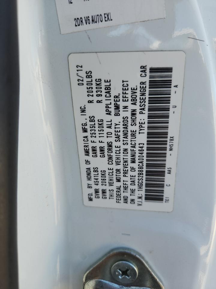 2012 HONDA ACCORD