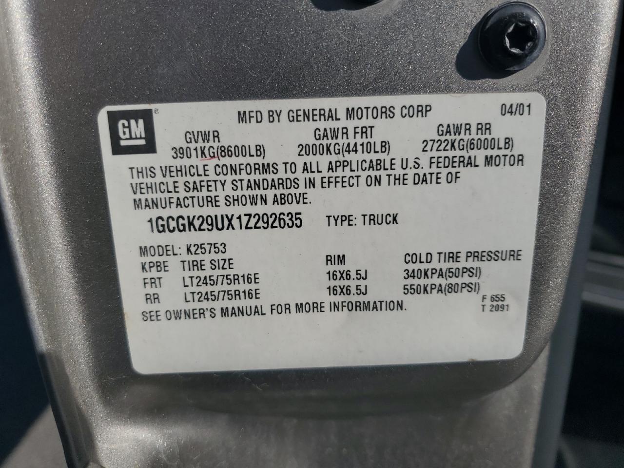 2001 CHEVROLET Silverado