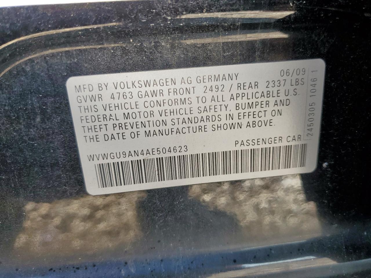 2010 VOLKSWAGEN CC